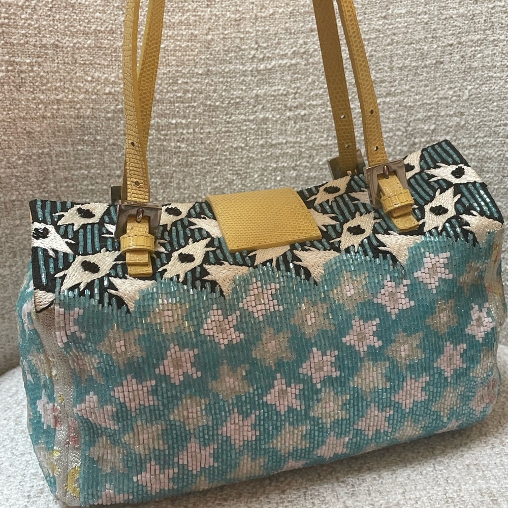 Authentic Fendi Beaded & Lizard bento box bag - Picture 8 of 17